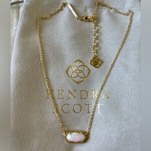 Kendra Scott Elisa Necklace in White Kyocera Opal